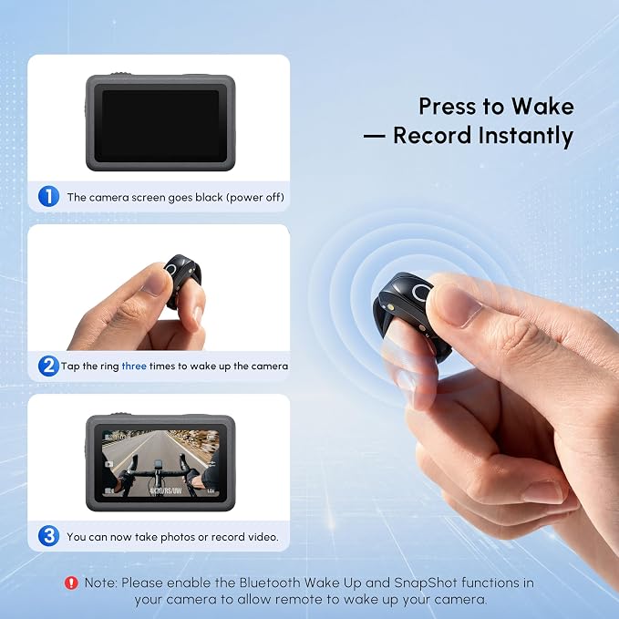 Wireless Remote for DJI Controller Ring Shutter Action 5pro/6/4 Accessories | Finger Mini Camera Bluetooth Snapshot Wake-Up Control Waterproof Magnetic Charging for Fingertip Bike Handlebars Fishing Rods - Image 2