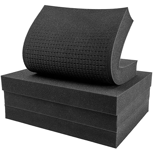 4 Pack Gun Case Foam Inserts - Precut Black Foam Padding 16 x 12 x 2 Inch | High-Density Customizable Padding for Gun Parts, Toolboxes, Camera Bags & Precision Equipment Protection by GUNTECHKIT
