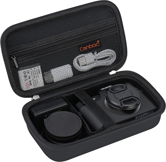 Canboc Camera Case for Femivo/brewene/zheozeig/VETEK 4K Vlogging Camera | Vlog Camera Bag for Lens, Batteries, Cable and Accessories, Black (Case Only) by Canboc