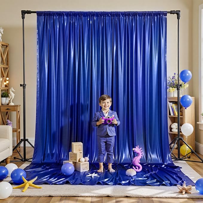 20x10FT Royal Blue Sequin Backdrop Curtain for Party - 4 Panels 5x10FT Wrinkle-Free Shimmer Drapes for Birthday, Wedding, Christmas, Decorations & Photography - Image 7