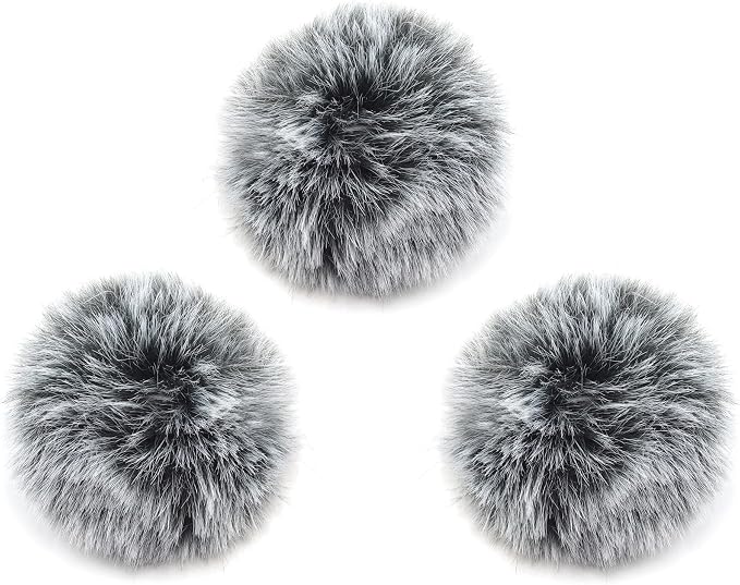 LEFXMOPHY Grey Windscreen Replacement for BOYA Mini Wireless Lavalier Microphone Pop Filter, Furry Wind Muff Deadcat Cover 3-pack by Unknown
