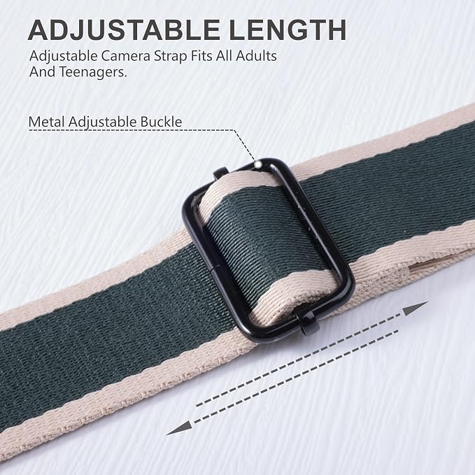 Padwa Lifestyle Adjustable Camera Strap - 1.5" Top Layer Cowhide Head Camera Straps for Photographers, Cotton Adjustable Neck Shoulder & Crossbody Strap Quick Release for All Cameras and Binoculars - Image 3