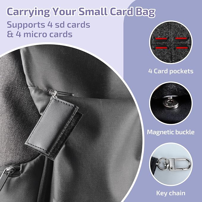 36-Slot SD Card Holder, Memory Card Case with ABS Shell for Camera | SD Card Organizer with 36 Transparent Holders and 60 Writable Labels, Camera Card Storage - Image 6