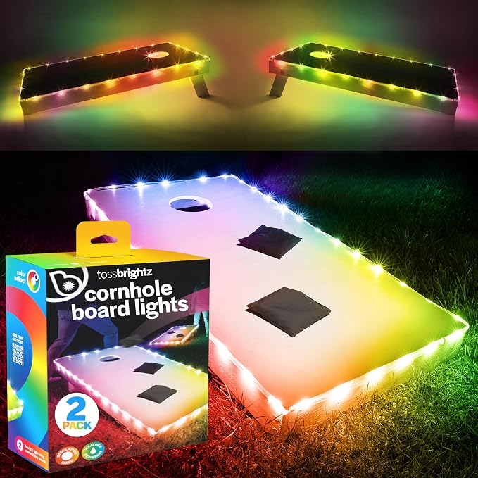 TossBrightz LED Cornhole Lights (Set of Two) - Weather Resistant Kit by Brightz