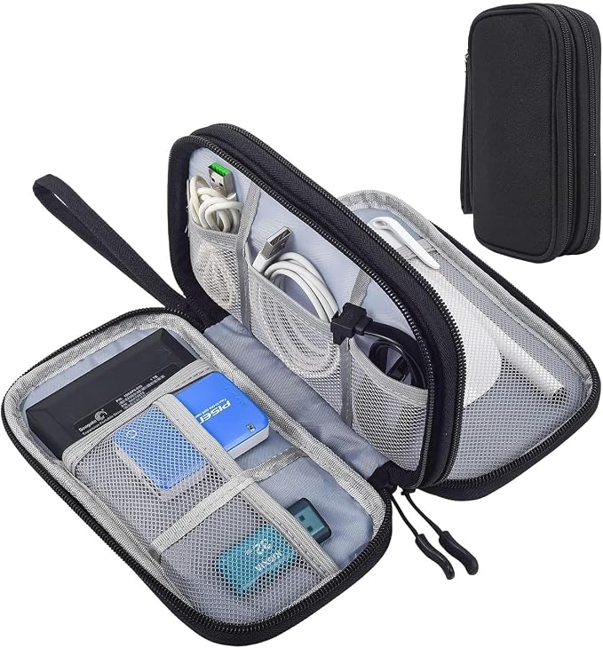 CAOODKDK Electronics Accessories Organizer Pouch Bag, Travel Universal Organizer for Cable, Charger, Phone, SD Card, Business Travel Gadget Bag - Image 2