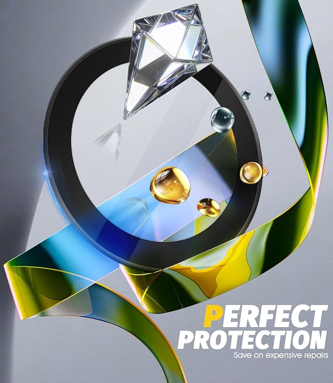 (2 Sets) Orzero Camera Lens Protector for Samsung Galaxy Z Flip 7/7 FE, [EZ Install] [Case-Friendly] 9H Tempered Glass Alloy Metal Ring Lens Cover, Military-Grade Shockproof, HD Clarity Anti-Glare (Black) - Image 4