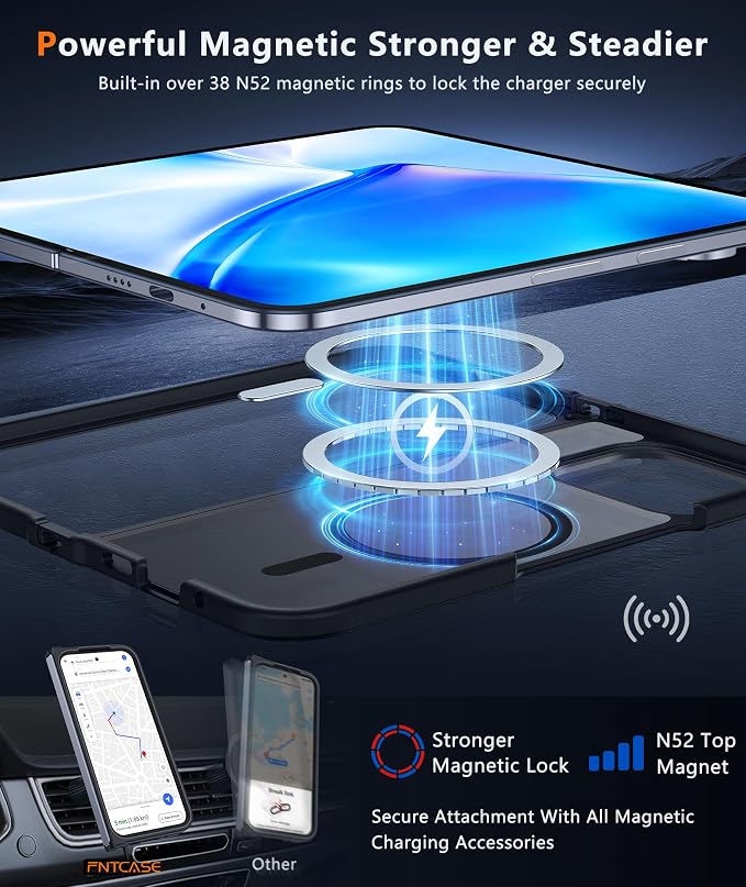 FNTCASE for Google Pixel 10 Pro Fold Case, Fit for Magsafe, Translucent | Matte Back, Strong Magnetic Charging, Slim, Tough, 14FT Military Grade Drop-proof, Anti Slip, Anti Fingerprint, Black - Image 7