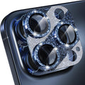 Choiche for iPhone 15 Pro/iPhone 15 Pro Max Camera Lens Protector | Bling Camera Cover with 9H Tempered Glass Lens Screen Protector Metal Ring Decoration Accessories (Glitter-Titanium Blue) by Choiche