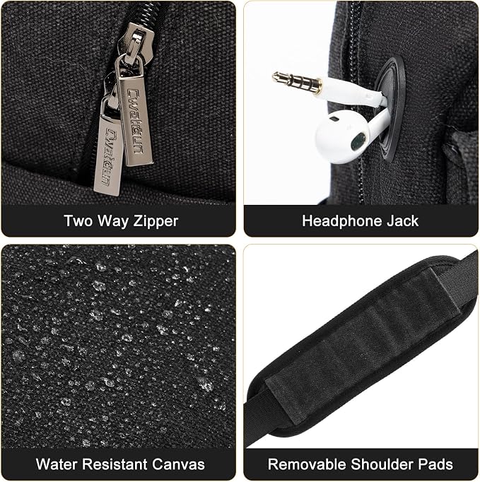 Cwatcun Large Camera Sling Bag, Crossbody Chest Bag with Tripod Holder | Fits 1body+2lenses +9.7"iPad +6.7"phone.Travel Photography Bag for Canon, Nikon, Sony, Fuji DSLR/SLR/Mirrorless Cameras, Lens - Image 9