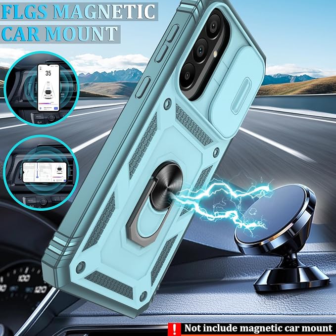 Gritup for Samsung A56 5G Case: Samsung-Galaxy-A56-Case with Screen Protector*2 | Magnetic Stand & Slide Camera Cover, Shock Proof Military-Grade para Galaxy-A 56 Cover, Green - Image 6