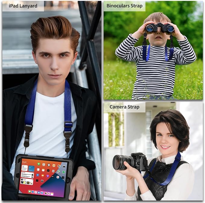 FIEIL 5 Pack Nylon iPad Strap, Adjustable Camera Neck Strap, Comfortable Shoulder Strap for iPad, Cellphone Tablet, Camera, Laptop, Binocular, Luggage Bag(Prussian Blue Universal Neck Lanyard) - Image 3