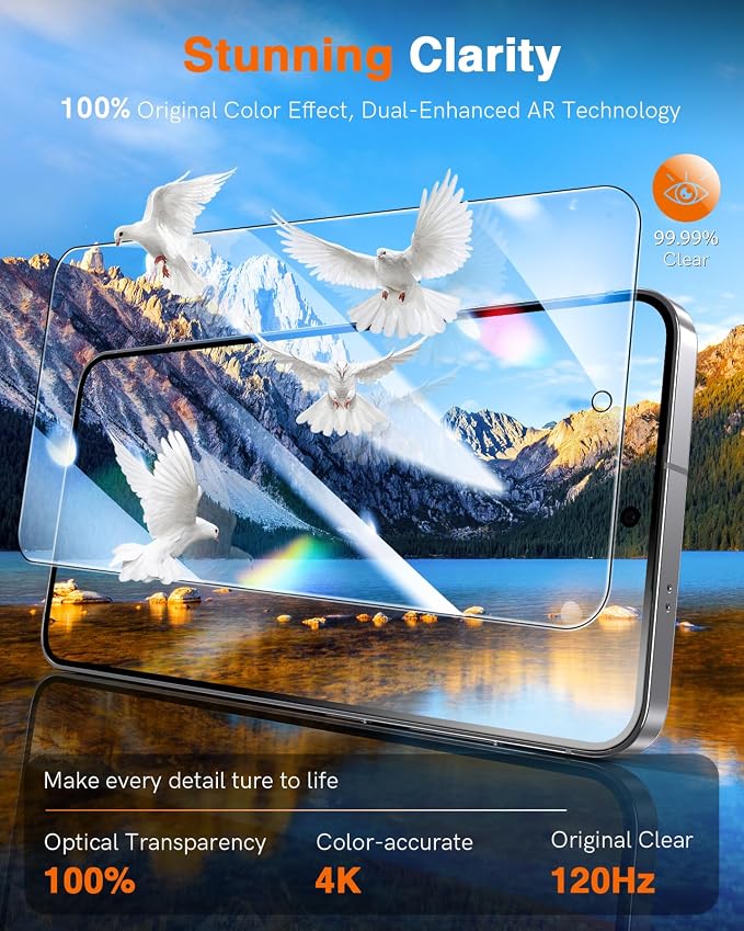 LK 2 Pack for Samsung Galaxy S25 FE Screen Protector [Auto-Dust Removal] | Fingerprint Unlock, 0 Bubble, 9H Tempered Glass Laptop Screen Protector S25 FE, Scratch-Resistant, HD Clear, Easy Install - Image 7