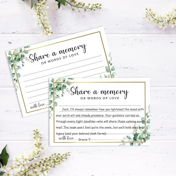 Share A Memory Card for Celebration Of Life - 50 Pcs Memorial Cards, Memory Box for Graduation Wedding, Funeral Keepsake for Celebration Of Life Decorations -A06 - Image 5