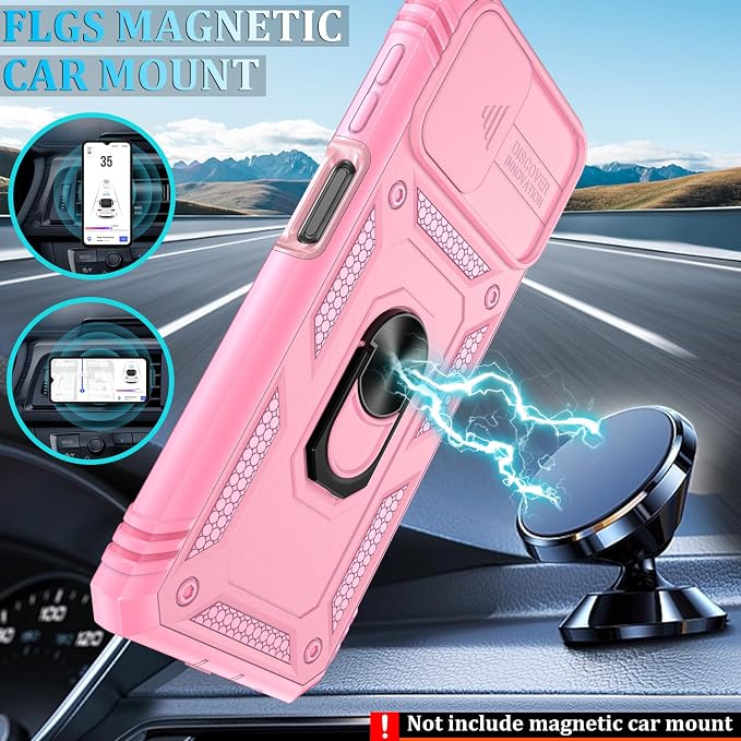 Gritup for Galaxy A32 5G Case Military-Grade Shockproof with Kickstand Pink | with 2 PCS Screen Protector, Slide Camera Cover, Heavy Duty Outdoor Protection Full Body Funda para Galaxy A 32 Cover-Pink - Image 6