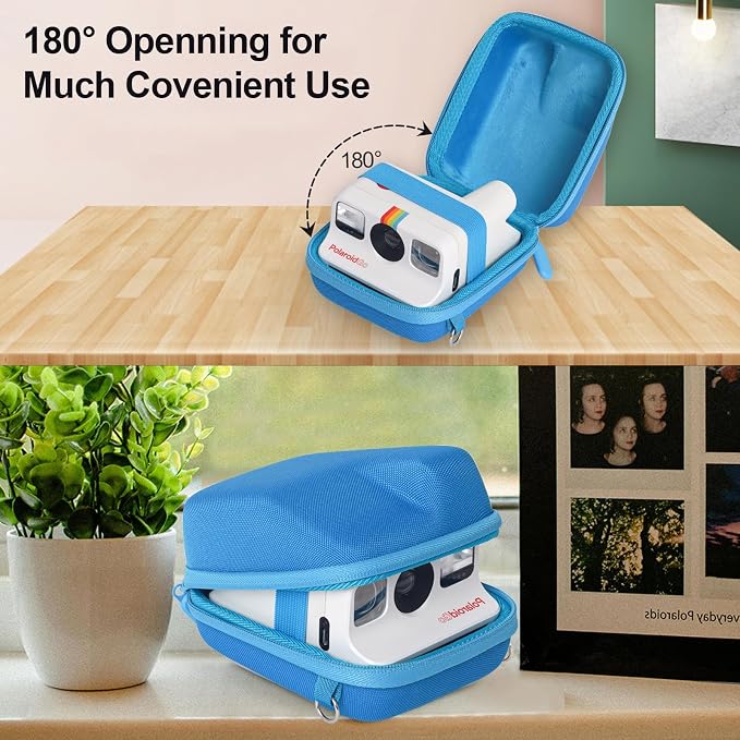 Protective Storage Case Compatible with Polaroid Go Instant Film Cameras - Polaroid Go 9035/9071/ 9070 Travel Case with Wrist Band - Blue - Image 5