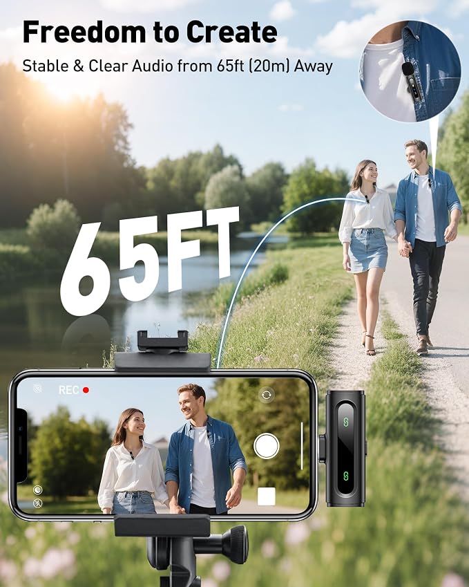 USB C Lavalier Microphone Wireless AI Noise Cancellation Mini Mic for Type-C Android, iPhone 17/16/15, Tablet, PC, Video Recording Clip-on Mics with Rotatable Clip, Ideal for TikTok, YouTube, Podcast - Image 7