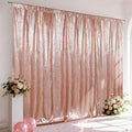SquarePie 10x10ft Rose Gold Sequin Backdrop, High Density Non-Transparent Glitter Curtain for Photography, Birthday, Wedding Party Decorations, Thick Solid Background with 4" Rod Pocket, 1 Panel by SquarePie