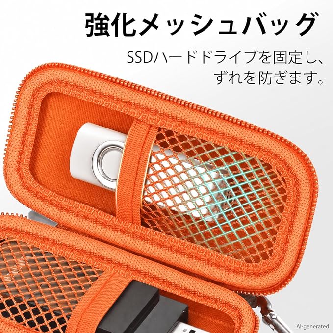 USB Flash Drive Case for SanDisk for Samsung, for SD/SDXC/SDHC Memory Cards | for Buffalo External 1.0TB Portable SSD, Mini Electronic Accessories Organizer, Office/Travel Use, Thumb Drive Bag Only - Image 4