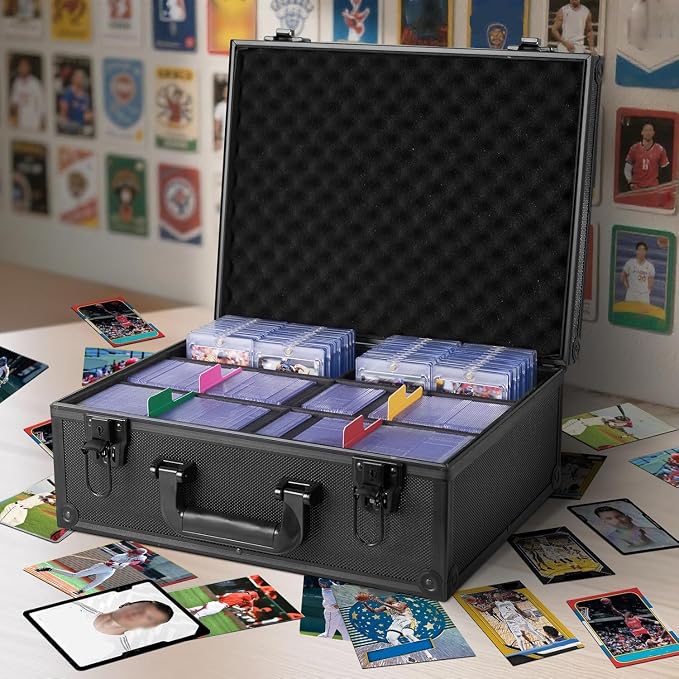 Trading Card Storage Box for 3" x 4" Top Loaders 610+, Sports Cards Case | Baseball Card Storage with 18 Color Separators & 6 Foam Dividers, Card Box Fits Toploaders, Hard Sleeves, Magnetic Holder - Image 3