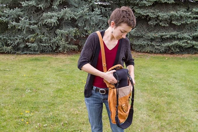 OP/TECH USA Soft Pouch – Compact digital camera case, lightweight accessories pouch, sleek neoprene sleeve for DSLR, perfect for backpacks & travel – durable protection in style D-Midsize Pro (Nature) - Image 5