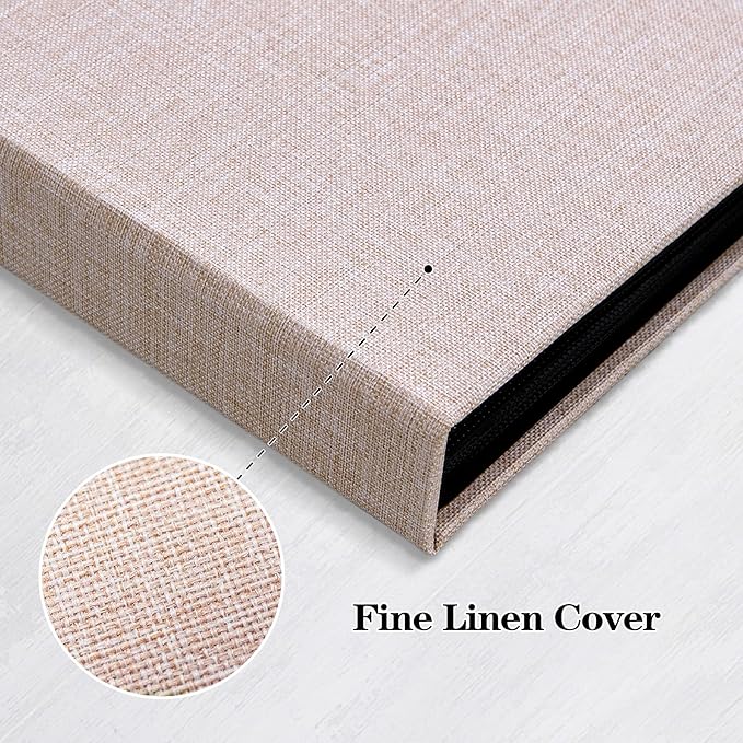 Mublalbum 2 Pack Small Photo Album 8x10, 52 Pockets, Linen Cover,Beige | Linen Cover with Display Window, 52 Vertical Pockets, Portable Mini Picture Book for Artwork Postcards, Picture Storage - Image 6