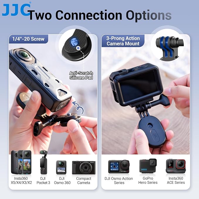 JJC Magnetic Mount Stand for Insta360 X5 X4 X3 DJI Osmo Pocket 4 3 Osmo 360 | for Gopro Hero Insta 360 ACE, Strong Magnet Base Holder with 1/4 Screw, Action Camera Vlog Accessories - Image 2