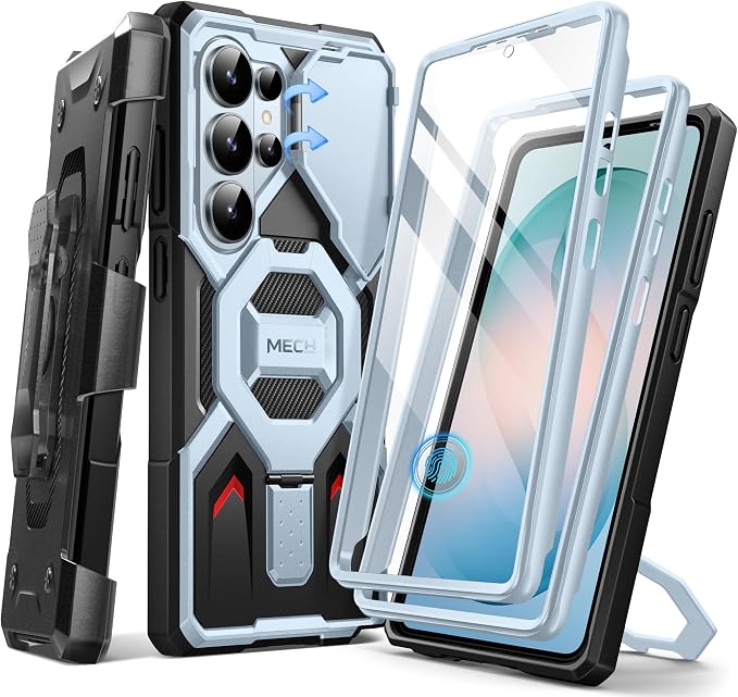 TONGATE Magnetic Stand for Samsung Galaxy S26 Ultra Case, Compatible with Magsafe, [Camera Cover & 2 Front Frames][Military Drop Protection]S26 Ultra Case Built-in Screen Protector & Belt Clip,SkyBlue by TONGATE