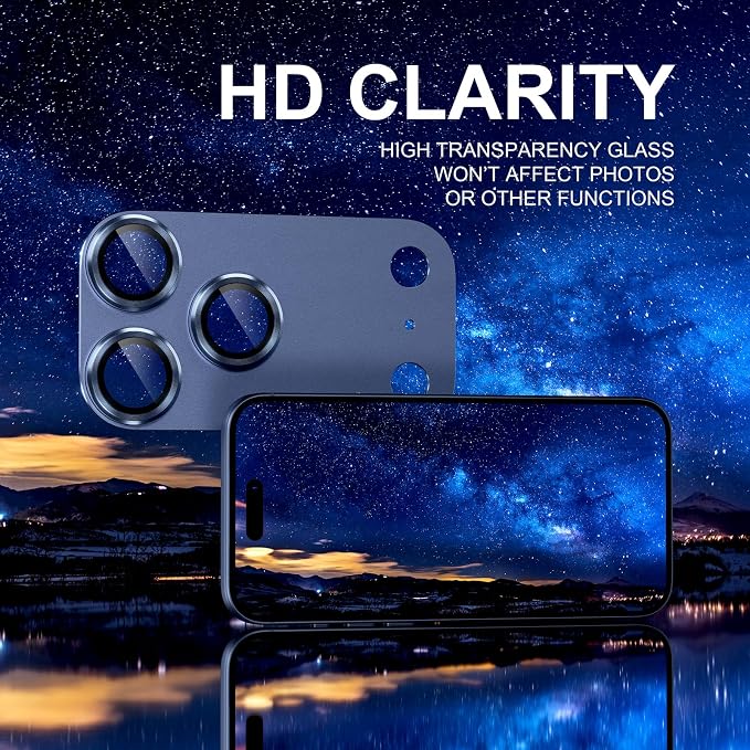Choiche for iPhone 17 Pro Camera Lens Protector, Deep Blue | Metal Camera Cover with 9H Tempered Glass Lens Screen Protector Accessories, Strong Adsorption, Case-Friendly, 6.3-inch - Image 6