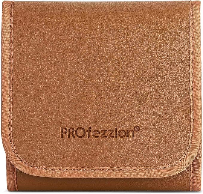 PROfezzion 3-Pocket Filter Pouch Case for Camera Lens Filter up to 82mm | Shock Resistant & Anti Scratch, Photography Foldout Filter Carry Case, with Microfiber Cleaning Cloth, Hook and Loop Design by PROfezzion