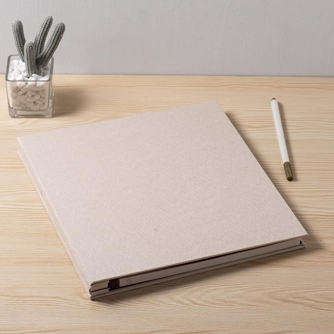 Large Photo Album Self Adhesive for 4x6 5x7 8x10 Pictures Magnetic Scrapbook Album 20 Sheets / 40 Pages Linen Cover DIY Photo Album with A Metallic Pen and and Plastic Board - Image 6