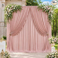 50x10ft Wrinkle Free Dusty Pink Backdrop Curtains for Parties, 10 Panels 5x10ft Silky Polyester Photo Backdrop Drapes Back Drop Cloth Drapery for Wedding Birthday Photography Background by CO-AVE