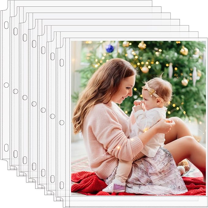 MaxGear 120 Pack 8x10 Photo Sleeves for 3 Ring Binder(120 Picture),1 Pocket | Heavy-Duty Archival Page Protectors, Clear Photo Album Refill Pages, Plastic Binder Sleeves with Pockets, Acid-Free Inserts by MaxGear