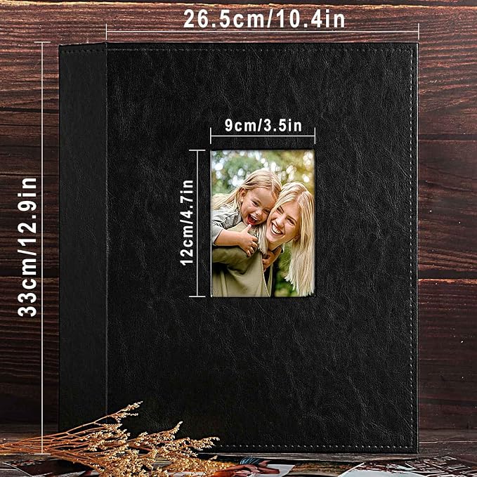 Ywlake Photo Album 4x6 400 Pockets, Leather Photo Albums Holds 400 Vertical Pictures Only Black - Image 4