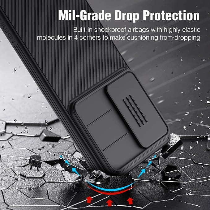 Nillkin for Samsung Galaxy S26 Ultra Case with Camera Cover, [Lens Protection] Mil-Grade Shockproof Protective Bumper Hard Cover Slim Phone Case for Galaxy S26 Ultra Cases 6.9'' Black - Image 3