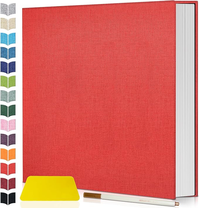 Artfeel Photo Album Self Adhesive Scrapbook,Large Photo Book for 4x6,5x7,8x10 Pictures,DIY Album for Baby Wedding Family Travel Birthday,with Metallic Pen and Scraper by Artfeel