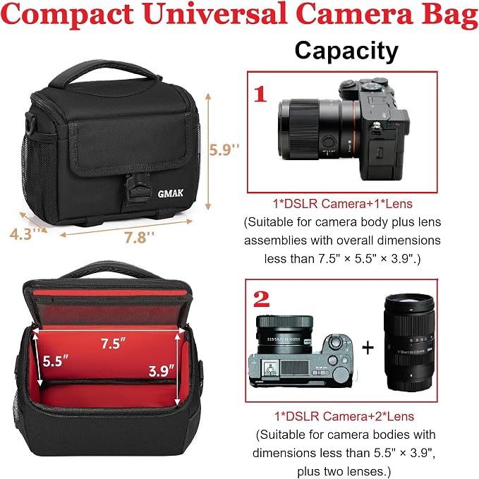 Camera Carrying Case, Camera Storage Bags Anti-Shock Crossbody Camera Case | Digital Camera Case with Rain Cover Compatible for Canon EOS R50 M50 Powershot SX540 SX70, Nikon Coolpix, Sony a6100 a6400 - Image 4
