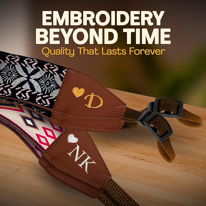 Art Tribute Custom Camera Strap Orange Rhombus - Add Your Text and We Make It Especially For You Get Your Own Personalized Gift Camera Strap, No Shipping Cost! - Image 3