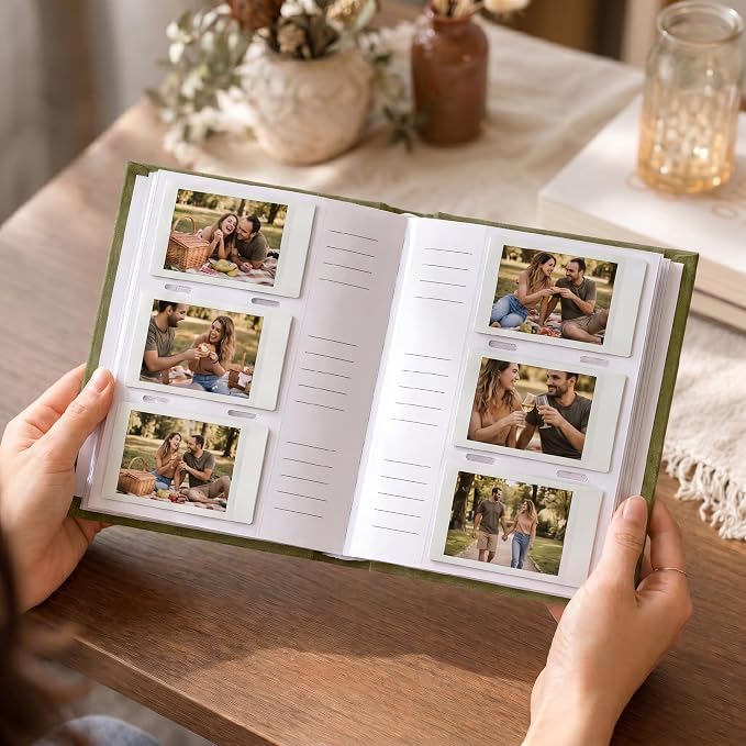 Beautiful Polaroid Photo Album for Instax Mini - Velvet Cover, 60 Pages | Holds Your Polaroid Pictures - Ideal Wedding Guest Book and Keepsake with Secure Elastic Band to Preserve Precious Memories - Image 7