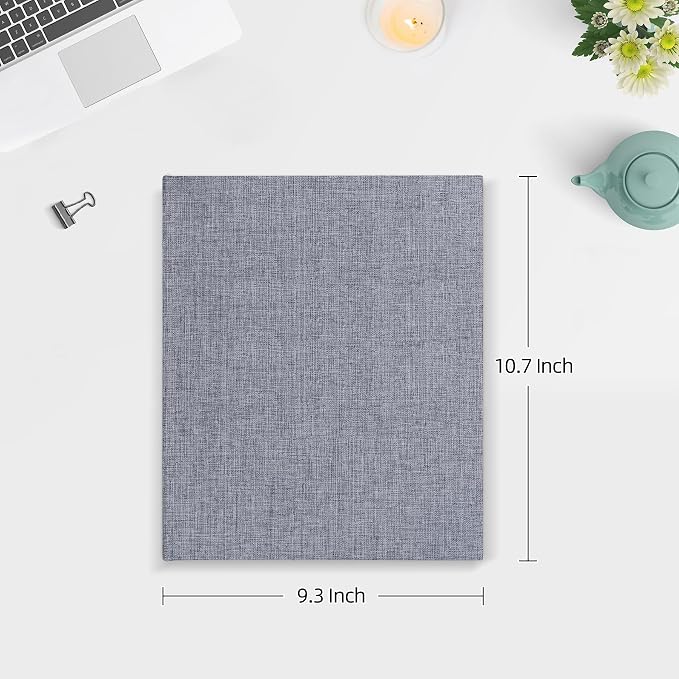 Mublalbum 2 Pack Small 8x10 Photo Album, 52 Pockets, Linen Cover,Gray | Linen Cover, Portable Mini Picture Book, Holds 52 Vertical Pockets for Artwork Postcards, Picture Storage - Image 2