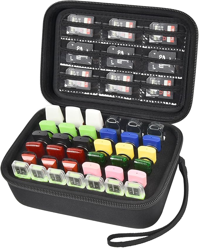 ALKOO USB Flash Drive Case with SD Card/Memory Stick/Thumb Drives Storage | for SanDisk/for Samsung, Removable Foam, 9 Card Pockets, for IT Admins, Photographers, Film Crews, Studios, Travel, Black by ALKOO