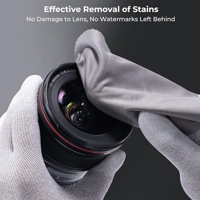 K&F Concept 10 Pack Lens Cleaning Cloth（15cm x 18 cm）, 4-in-1 Camera Cleaning Kit with Lens Brush Pen, Rocket Air Blower, Microfiber Cleaning Cloth - Image 2