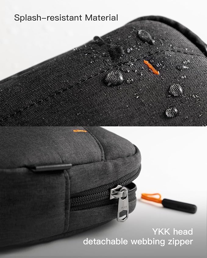 Inateck Electronics Organizer Travel Case, Water-resistant Cable Organizer Pouch, Multi-purpose Accessories Carry Case for Cord, Charger, Cables, Phone, USB Drive, Black, Small - Image 5