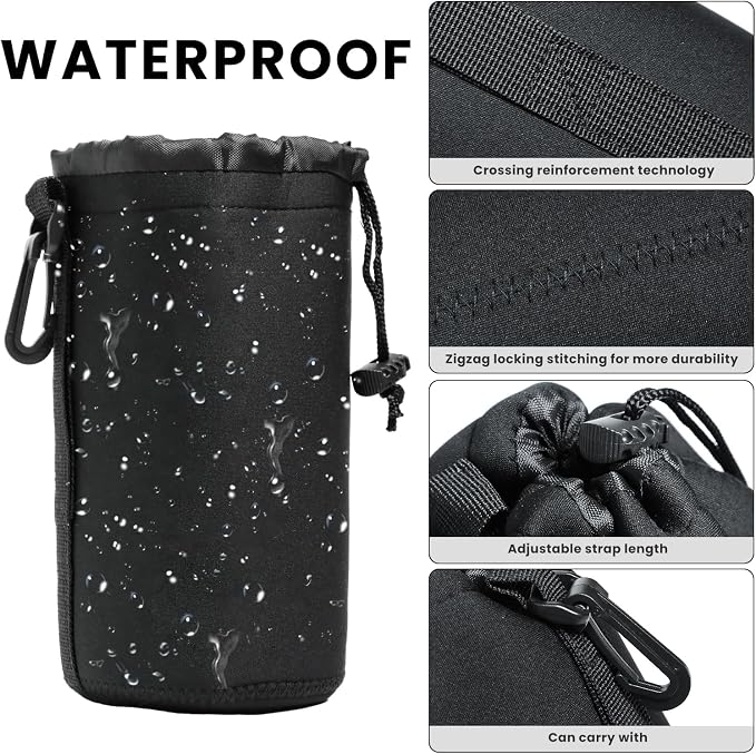 4 Pcs Camera Lens Bags Pouch,Camera Lens Holder,4 Sizes Protective Camera Lens Pouch Set With Drawstring Design(Small, Medium, Large, X Large) - Image 3