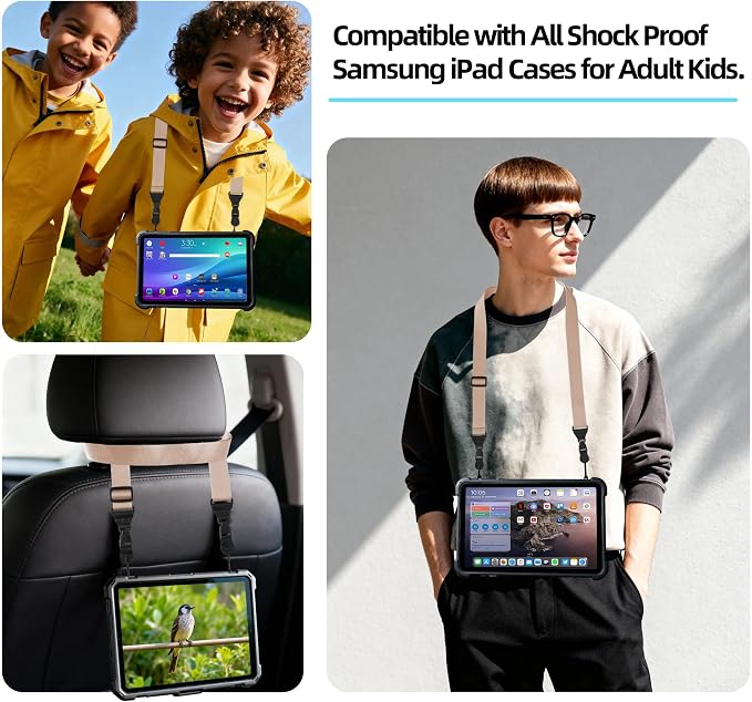 Adjustable Shoulder Strap, iPad Strap Nylon Neck Lanyard | for iPad/Samsung Tablet Case,Camera Binocular Crossbody Laptop Luggage Bag - Image 5