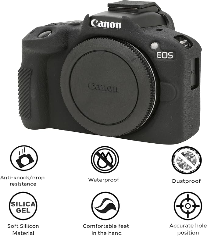 Case for R50, R50 Camera Silicone Protective Case, Lightweight, Anti-Scratch Slim Fit Soft Skin, R50 Accessories - Black - Image 3