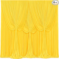 4 Panels Yellow Backdrop Curtains for Wedding Party Wrinkle Free Backdrops Curtain Drapes Fabric Decorations Photo Back Drop Cloth for Baby Shower Photography Stage Reception 20ft(W) x 12ft(H) by Tao-GePartyDecorations
