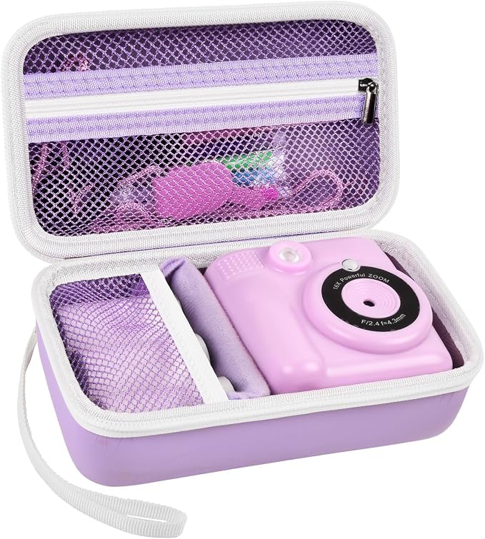 Case Compatible with ESOXOFFORE for Dylanto for Anchioo for WEEFUN for GKTZ for Amzelas for Mafiti Instant Print Camera for Kids, Film Camera Storage Holder Organizer Bag (Box Only)- Purple | For ESOXOFFORE/ for Dylanto/ for WEEFUN/ for Anchioo/ for GK... by Grapsa