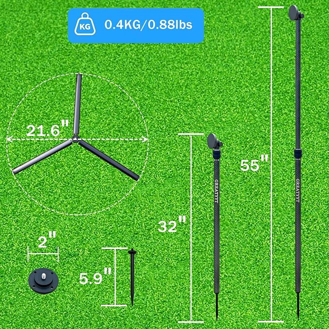 Carbon Fiber Tripod and Monopod Golf Swing Recorder - Ultra Lightweight with MagSafe Magnetic Holder - Adjustable 32-55" Height - Training Aid for iPhone Android (Add Tripod) - Image 7