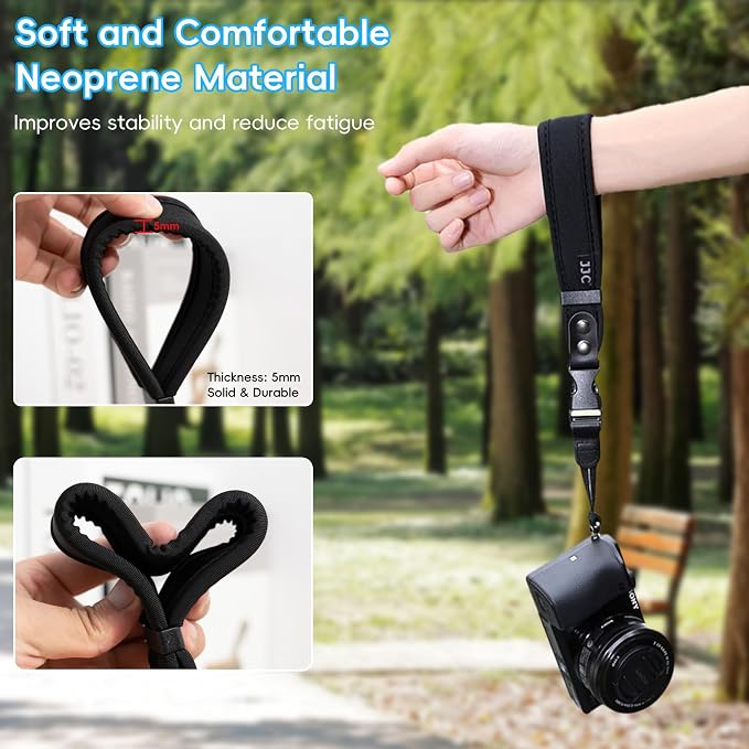 Quick Release Soft Neoprene Camera Hand Grip Strap for Sony RX10 V A7C II R | Camera Wrist Strap for Sony RX10V A7RV A7IV A6700 EOS R5 R6 R7 R8 T8i T7 T7i 90D X Half X100VI XT5 XT30II Z8 Z6 Z7 II Z5 Zfc - Image 6