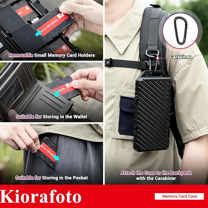 Memory Card Case Carrier with 3 Individual Slim Credit Card Size Memory Card Holder for 36 SD SDXC SDHC & 74 TF MSD Cards,Water-Resistant Micro SD Card Organizer Achieve Easy Daily Carry & Storage - Image 4
